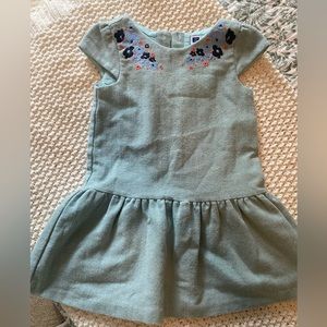 Janie & Jack tweed short sleeve dress with flower embroidery- 4T & GUC